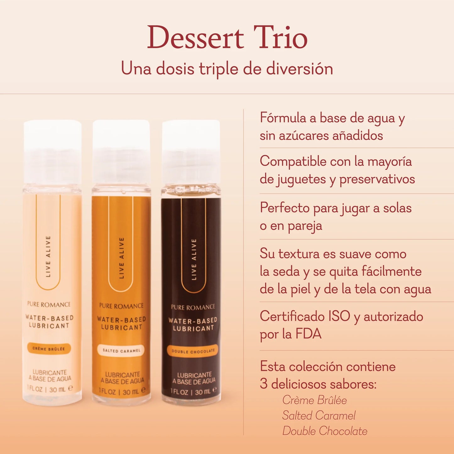 Dessert Trio - Set de lubricantes a base de agua